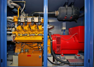 BHKW Biogas, 
Liebherr-Motor, gasifiziert, 
Biogas 330 kW elektrisch, 
Copyright: Wolfgang Brettl 